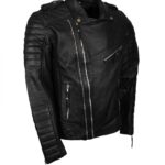 Double Zipper Biker Brondo Leather Jacket - Image 3