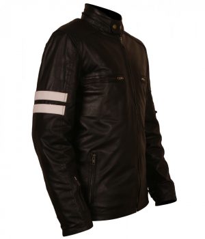 Mens 92 Rocket Cow Leather Biker Jacket - Image 3