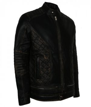 Tough Motorcycle Mens Skull Leather Jacket - Image 4