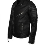 Double Zipper Biker Brondo Leather Jacket - Image 4