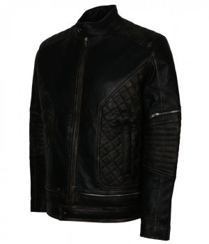 Tough Motorcycle Mens Skull Leather Jacket - Image 5