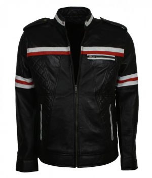Zod Black Quilted Fashion Leather Jacket - Image 2