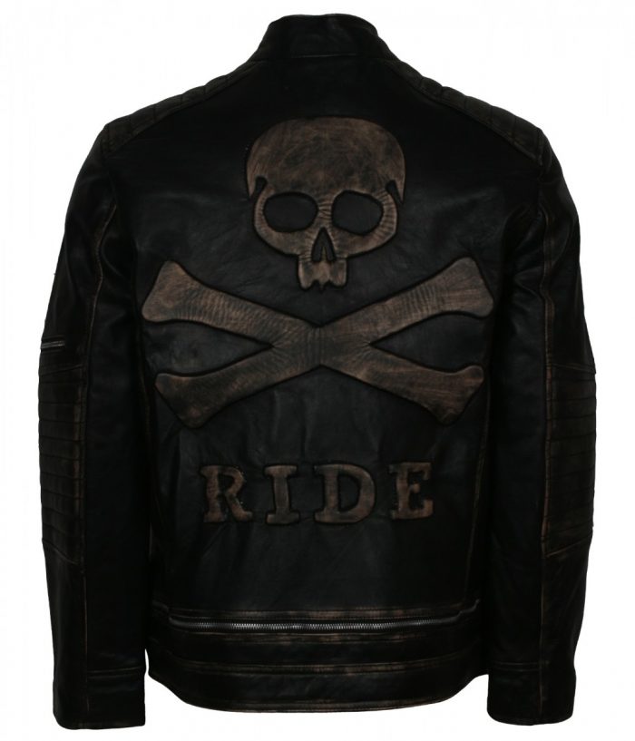 Tough Motorcycle Mens Skull Leather Jacket