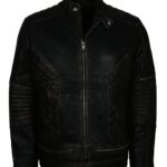 Tough Motorcycle Mens Skull Leather Jacket - Image 3