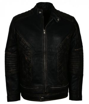 Tough Motorcycle Mens Skull Leather Jacket - Image 3