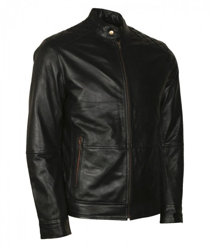 American Skull Man Black Motorcycle Leather Jacket