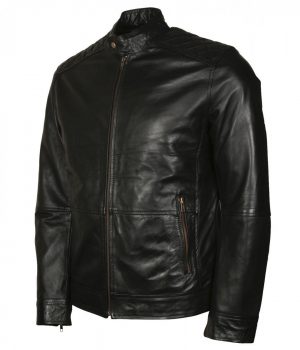 American Skull Man Black Motorcycle Leather Jacket