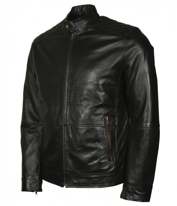 American Skull Man Black Motorcycle Leather Jacket