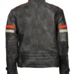 Retro Grey Tough Motorcycle Vintage Leather Jacket - Image 5