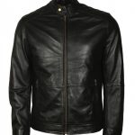 American Skull Man Black Motorcycle Leather Jacket Sale1