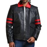 Iron Skull Men Black Real Leather Jacket - Image 3