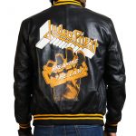 Juda Priest Printed Black Real Leather Jacket Sale