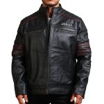 Sword Black Cowhide Leather Jacket Sale