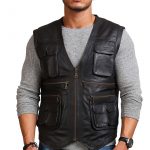 Chris Pratt Man Black Leather Vest