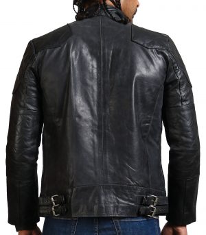 David Black Biker Leather Jacket - Image 5