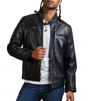 Riding Skeleton Boda Biker Leather Jacket - Image 3