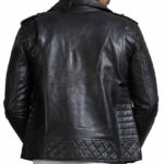 Mens Black Boda Biker Leather Jacket - Image 5