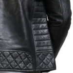 Mens Black Boda Biker Leather Jacket - Image 6