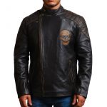 Ride Skull Motorcycle Cowhide Leather Jacket For Sale