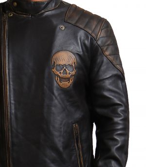 Ride Skull Motorcycle Cowhide Leather Jacket - Image 6