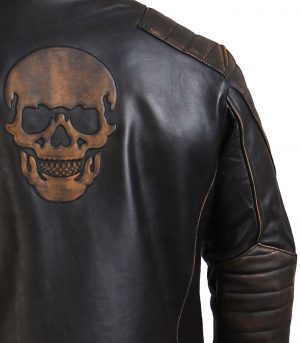 Ride Skull Motorcycle Cowhide Leather Jacket - Image 7
