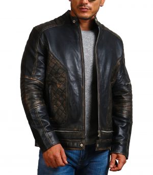 Bones and Skull Black Zipper Biker Jacket - Image 3