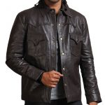 Flap Pocket Choco Brown Leather Jacket