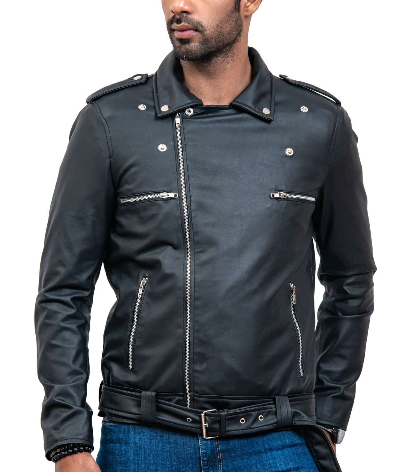 Negan Real Cowhide Motorcycle Leather Jacket | USA Leather Factory