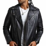 Mens Black Boda Biker Leather Jacket