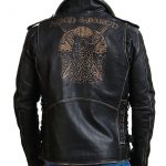 Sword Skull Black Brando Distressed Jacket