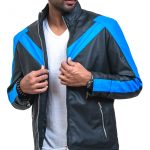 Black Night The Wing Mens Faux Leather Jacket