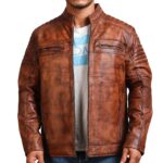 Cafe Racer Vintage Brown Cowhide Motorcycle Jacket Sale
