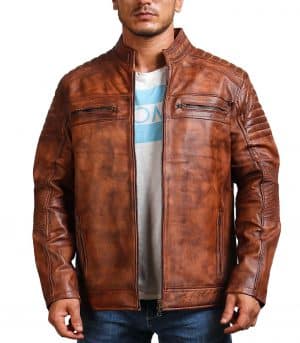 Cafe Racer Vintage Brown Cowhide Motorcycle Jacket Sale