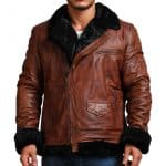 B3 Bomber Men Brown Vintage Fur Leather Jacket