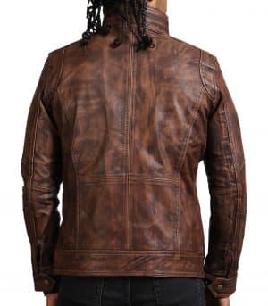 Vintage Brown Men Detachable Fleece Leather Jacket - Image 6