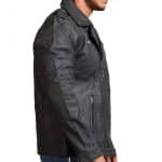 Men Grey Brando Cowhide Leather Jacket