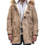Bane Real Fox Fur Hooded Men Long Coat