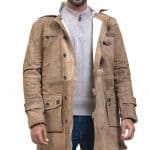 Bane Distressed Brown Cowhide Fur Winter Leather Coat