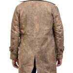 Real Fox Fur Hooded Bane Long Leather Coat - Image 9