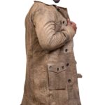 Real Fox Fur Hooded Bane Long Leather Coat - Image 7