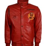 Men Snake Cobra Red Faux Leather Jacket - Image 2