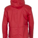 Men Santa Claus Christmas Red Fur Leather Coat Jacket - Image 3