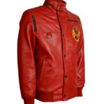 Men Snake Cobra Red Faux Leather Jacket - Image 3