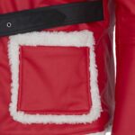 Men Santa Claus Christmas Red Fur Leather Coat Jacket - Image 4