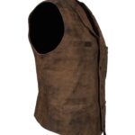 Men's Distressed Brown Biker Leather Vest Sale USA