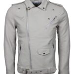 Premium Quality White Brando Lambskin Leather Jacket - Image 2