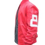 Pink Unisex 8 Ball Bomber Leather Jacket - Image 2