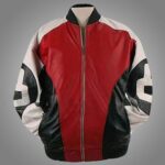 8 Ball Red Black and White Leather Jacket - Image 2