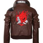 Cyberpunk 2077 Samurai Brown Leather Jacket - Image 1