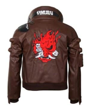 Cyberpunk 2077 Samurai Brown Leather Jacket